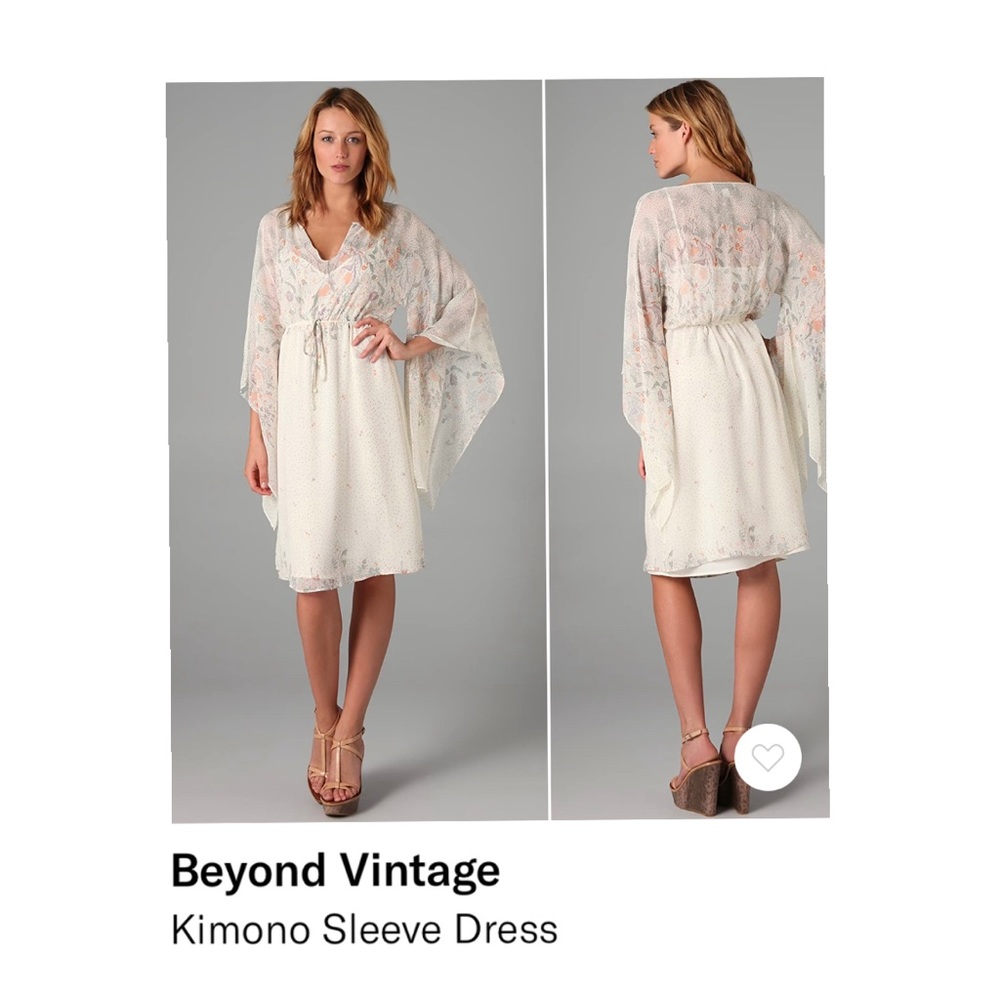SHOPBOP Kimono Sleeve Flowy Bohemian Dress by Beyond Vintage, Sage Size Smalll